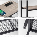 Snughome Console Table with Power Outlets, Entryway Table with Storage, Narrow Sofa Table with 3 Tier Shelves, 2 USB Ports, 2 Power Outlets, Hallway Table for Couch, Living Room, Entrance, Grey Snughome