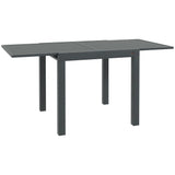 Outsunny Expandable Patio Dining Table for 4-6, 35.5" -70.75" Aluminum Extendable Outdoor Dining Table, Square/Rectangular Patio Table for Garden, Backyard, Poolside, Deck, Gray Outsunny