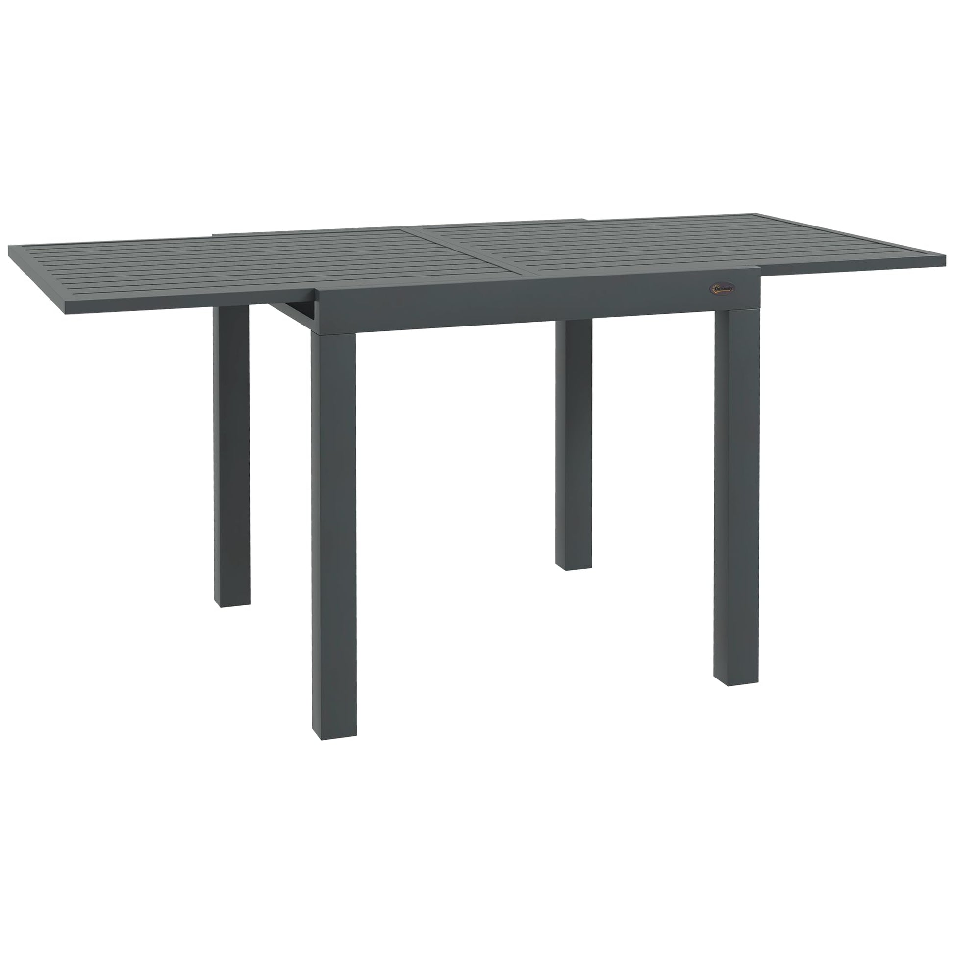 Outsunny Expandable Patio Dining Table for 4-6, 35.5" -70.75" Aluminum Extendable Outdoor Dining Table, Square/Rectangular Patio Table for Garden, Backyard, Poolside, Deck, Gray - WoodArtSupply