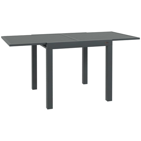 Outsunny Expandable Patio Dining Table for 4-6, 35.5" -70.75" Aluminum Extendable Outdoor Dining Table, Square/Rectangular Patio Table for Garden, Backyard, Poolside, Deck, Gray Outsunny