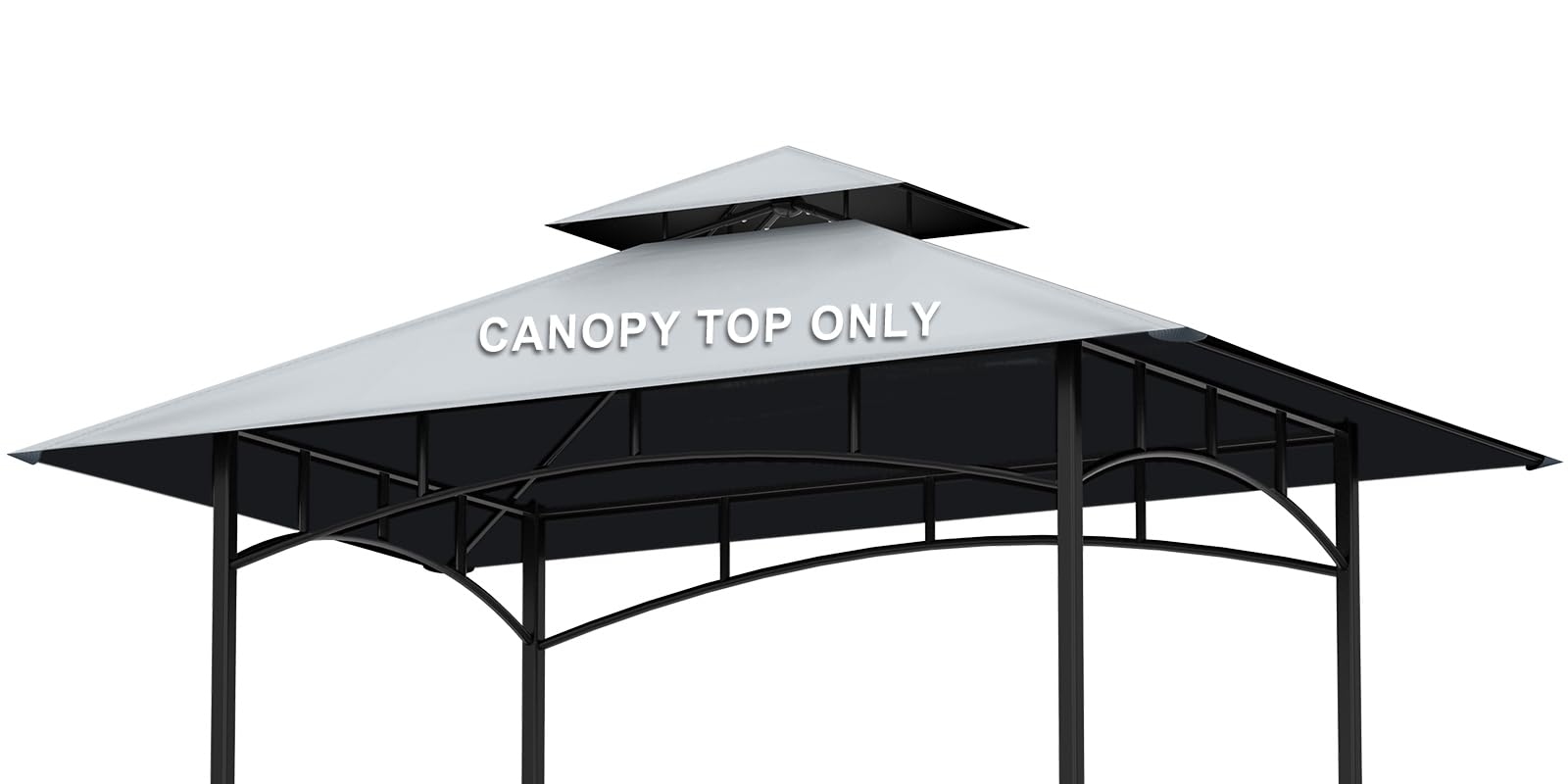 Grill Gazebo Replacement Canopy Top - AONEAR 5'x8' Outdoor BBQ Tent Roof Cover Double Tiered Outdoor Grill Shelter Fit for Model L-GG001PST-F (Gray) - WoodArtSupply