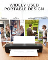 NDYIN Portable Printers Wireless for Travel, N80 Wireless Thermal Printer Bluetooth Inkless Printer Support 8.5" X 11" US Letter & A4, Compatible with iOS, Android, Laptop