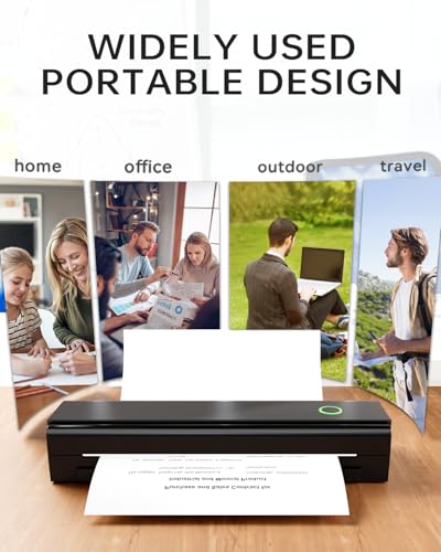 NDYIN Portable Printers Wireless for Travel, N80 Wireless Thermal Printer Bluetooth Inkless Printer Support 8.5" X 11" US Letter & A4, Compatible with iOS, Android, Laptop NDYIN