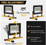 21000 Lumen Work Lights with Stand, 3 Adjustable Head LED Work Light, with Adjustable and Foldable Tripod Stand, Waterproof Lamp with Individual Switch with 6500 Kelvin Color Temperature GUWELL