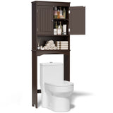 Gizoon Espresso Over-The-Toilet Storage Cabinet with Adjustable Shelf and Double Doors Gizoon