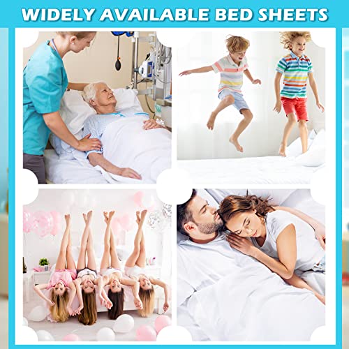 White Hospital Bed Sheets Soft Knitted Sheets 36 x 84 x 14 in Cotton Single Fully Fitted with Elastic All Around, No Wrinkle, Skin Friendly for Home Bed, Massage Table, Hospital, Hotel(4 Pcs) Tudomro