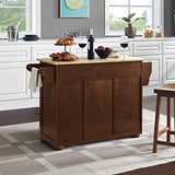 Crosley Furniture Eleanor Wood Top Kitchen Island with Spice Rack, Storage Drawers and Shelves, Mahogany Crosley Furniture