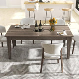 SoarFlash 5 Piece Extendable Dining Table Set for 4-8 Person, Wooden Dining Room Table with 4 Chairs for Gatherings, Meeting for Small Kitchens, Dining Office Areas(Grey/Grey) SoarFlash