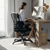 Flash Furniture Porter High Back Black Mesh Ergonomic Swivel Office Chair with Black Frame and Flip-up Arms Flash Furniture
