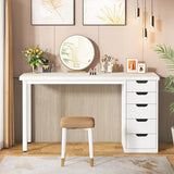 Tribesigns 47 inches Vanity Desk with 5 Drawers (White) Tribesigns