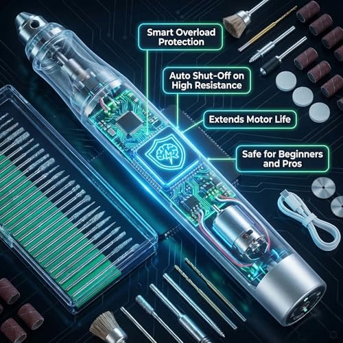Jas & Jax Engraving Pen - USB Rchargeable Mini Electric Engraver, Cordless Rotary Tool for Wood, Metal, Glass, Jewelry, Stone, Leather & Plastic Etching (54 Accessories) Jas & Jax Goods
