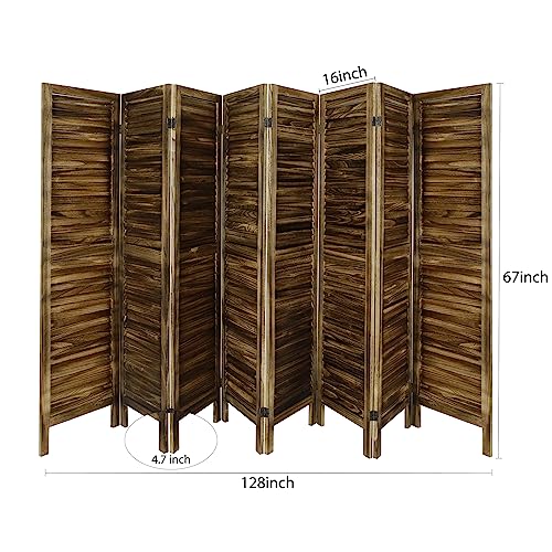 ECOMEX 8 Panel Wood Room Divider 5.6ft.Tall Folding Privacy Screen Panels, Panel Reinforced Room Divider Wall, Divider for Room Separation, Partition Room dividers (Dark Brown) ECOMEX