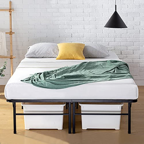 ZINUS Heavy Duty 18 Inch Metal Platform Bed Frame - Sturdy Mattress Foundation with Underbed Storage, King, Black Zinus