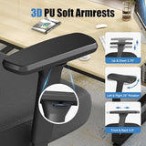 Ergonomic Office Chair with Adjustable Lumbar Support, 3D Arms and Headrest, High Back Wide Desk Computer Chair with Wheels, for Home & Office, Black ZZH