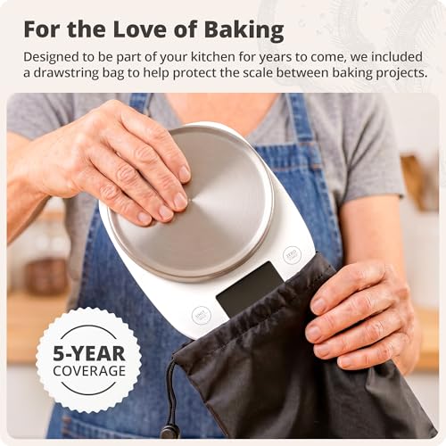 Greater Goods Digital Kitchen Scale for Baking – Food Scale with Gram & Ounce Measurements, Easy Tare & Stable Readings, Precision Scale for Sourdough Bread, Baking & Cooking, 11 lb Capacity