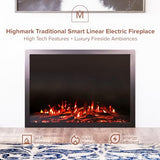 Modern Ember Highmark Traditional 44 Inch Built-in Smart Electric Fireplace Insert | Alexa/WiFi Enabled - Remote Included | Electric Firebox Heater with Multi-Color Flames | 1500W Modern Ember