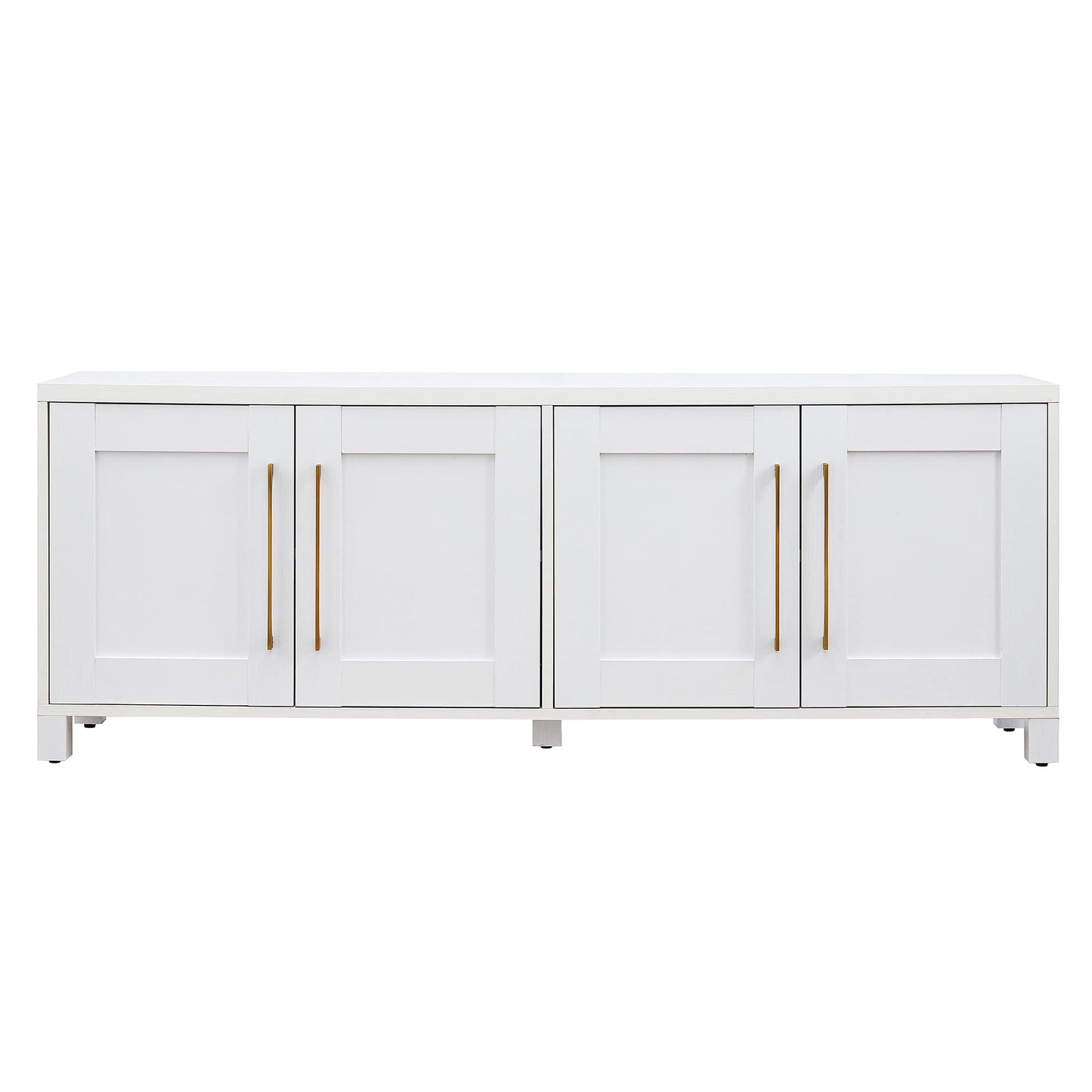 Henn&Hart Rectangular TV Stand for TV's up to 80" in White, TV Stands for the Living Room