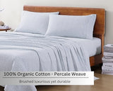 LANE LINEN 100% Organic Cotton Twin Sheets Set - 3 PC Bedding Sheets & Pillowcases - Breathable & Cooling Bed Sheets - Deep Pocket up to 15", Sheets for Twin Size Bed: Polka Dot (Blue) LANE LINEN