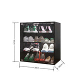 HomVent Shoe Box with RGB LED Light, Wooden Stackable Shoe Storage Box with Glass Door, Shoe Storage Bin Shoe Display Case for Sneakers (4 Tier-1) HomVent