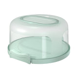 Top Shelf Elements Round Cake Carrier Two Sided Cake Holder Serves as Five Section Serving Tray, Portable Fits 10 inch Cake, Box Comes With Handle, Container Holds Pies (Green) Top Shelf Elements