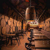 Newrays Antique Wood Wine Barrel Pendant Lamp Hanging Rustic Unique Kitchen Bar Ceiling Lamp Light Fixtures (XS) Newrays
