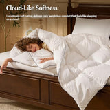 Pacific Coast Goose Feather Down Comforters Twin Size, 100% Cotton Extra Fluffy White Duvet Insert, Soft, Breathable, All Season Hotel Luxury Bedding Comforters, 8 Corner & Center Loops (68"x90") Pacific Coast