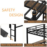 Full Size Loft Bed with Desk and Storage Shelves, Heavy Duty Metal Loft Bed with L-Shaped Desk and Ladder, Full Size Loft Bed for Kids, Teens, Black Loft Bed Full Size Bellemave