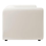 Modway Leif Performance Velvet Upholstered Sofa – 89 Inch Modern Tuxedo Sofa – Comfy 3 Seater Velvet Couch Modway