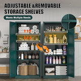 MetalMax 71" Tall Metal Storage Cabinet, Kitchen Pantry Storage Cabinets with Doors and 4 Shelves, Food Pantry Cabinet, Large Cupboard, Utility Steel Cabinets for Dining, Kitchen, Living Room, Green MetalMax