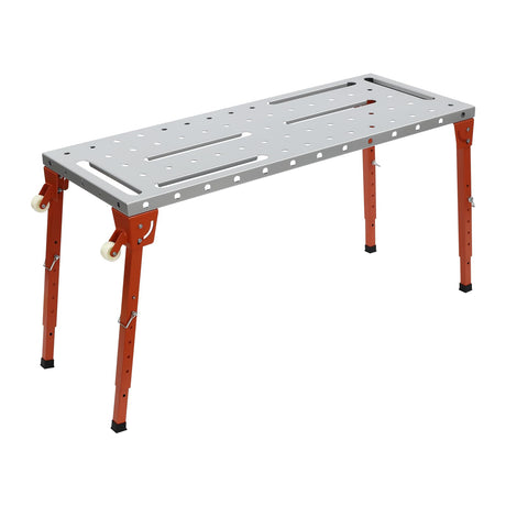 46 * 18 Inch Welding Table, 1000 lbs Load Capacity, Portable Folding Work Bench, Adjustable Height 13-21 inch, Steel Welding Workbench Table for Shop Weld Table QIUTMER