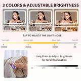 Dowinx Small Vanity Desk with Mirror and Lights, Small Makeup Vanity Desk with LED Lighted Mirror, Makeup Table with 3 Lighting Modes & Adjustable Brightness, Dressing Table for Women Girls Bedroom Dowinx