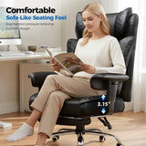GTRACING Big and Tall Office Chair 400LBS Wide Ergonomic Gaming Chair with Deluxe Embossing Designed Leather with Foot Rest,150°Reclining Adjustable Soft Armrests Pocket Spring Back Support and Pillow GTRACING