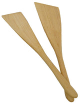 American Made Natural Hard Maple Wood Angled Spatulas, Set of 2 Modern Artisans