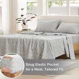 Comfort Spaces 100% Cotton Sheets King, Breathable, Naturally Cool Cotton Sheets, Soft Cotton Bed Sheets with 14" Elastic Pocket Fits up to 16" Mattress, All Seasons Sheet Set, Paisley Multi 4 Piece