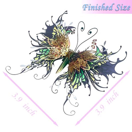 NovnZodiex 3D Metal Puzzles for Adults,Butterfly Model Building Kits,Cute Insect Design,Brain Teaser Puzzle,DIY Mechanical Assembly Kit Creative Ornament Suitable for Home Decor Art Craft (Black) NovnZodiex