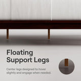 Nectar Bamboo Platform Bed Frame - King - Walnut - Floating Center Support Legs - 12” Height - Easy Tool Free Set Up - Contemporary and Durable - Sturdy Wooden Support Slats - Holds Up to 800 Pounds Nectar