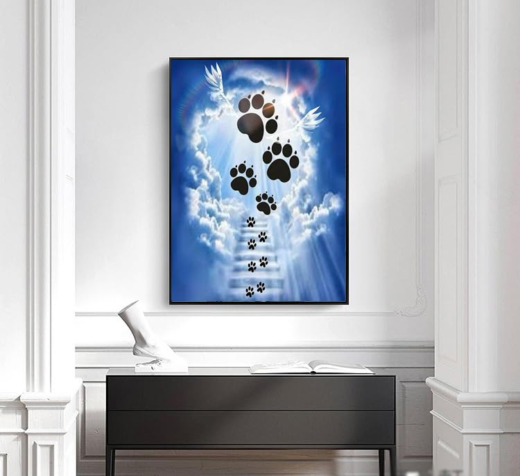 GXGLLPZBY 5D Diamond Painting Kits for Beginners, DIY Sky Sunshine Pet Dog Paws Diamond Art Kits for Adult, Full Round Diamond Dot Gem Art Kits,Home Wall Decoration 11.8x15.8 Inches GXGLLPZBY