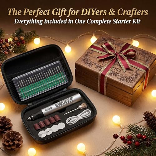 Jas & Jax Engraving Pen - USB Rchargeable Mini Electric Engraver, Cordless Rotary Tool for Wood, Metal, Glass, Jewelry, Stone, Leather & Plastic Etching (54 Accessories) Jas & Jax Goods