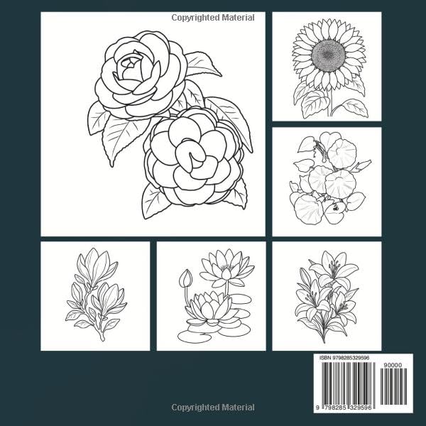 Blooming World: Hand-Drawn Flowers Coloring Book (Relaxing World Coloring) WoodArtSupply