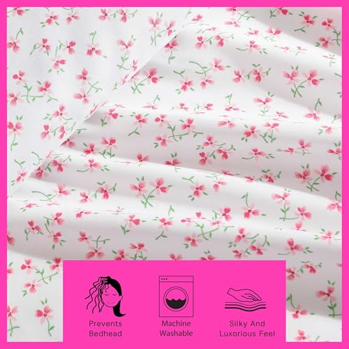 Betsey Johnson - Full Bed Sheets, Super Soft & Lightweight Bedding with Matching Pillowcases, Fade & Wrinkle Resistant (Ballet Floral Pink, Full) Betsey Johnson