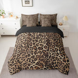 Erosebridal Leopard Print 7 Piece Bedding Set Queen Cheetah Decor Comforter Set with Sheets Geometric Modern Bed in A Bag African Safari Animal Bed Sets with 2 Pillowcases, 2 Throw Pillow Covers Erosebridal