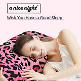 A Nice Night Leopard Printed，Satin Silky Soft Quilt Sexy Luxury Super Soft Microfiber Comforter Quilt Bedding Comforter Set Full/Queen, Light Weighted (Pink, King(88-by-102-inches)) A Nice Night