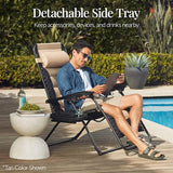 Best Choice Products Oversized Padded Zero Gravity Chair, Folding Outdoor Patio Recliner, XL Anti Gravity Lounger for Backyard w/Headrest, Cup Holder, Side Tray, Polyester Mesh - Red
