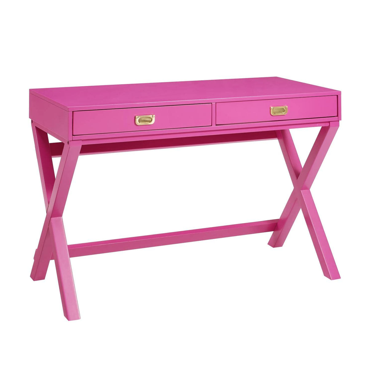 Linon PG138RSP01U Linon Home Decor Peggy Raspberry Pink Writing Desk Desk, Raspberry Pink, 44"W x 20"D x 30"H Linon