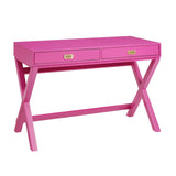 Linon PG138RSP01U Linon Home Decor Peggy Raspberry Pink Writing Desk Desk, Raspberry Pink, 44"W x 20"D x 30"H Linon