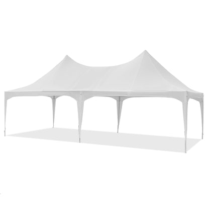 EROMMY 26'x13' Party Tent, White Wedding Tent, Heavy Duty Double Peaked Canopy Tent with Pole-Less Event Space, 60 Person Capacity Outdoor Gazebo Pavilion Shelter Tent for Party, Event