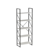 YITAHOME Modern White 5-Tier Bookshelf - Versatile Storage Rack for Home and Office YITAHOME