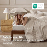 Bedsure 100% Washed Cotton Duvet Cover King Size - Oatmeal Minimalist Cotton Duvet Cover Linen Like for All Seasons - GentleSoft™ Plain Simple Bedding (Oatmeal, King, 104"x90") Bedsure