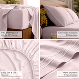 Mellanni Full Sheets Set - 4 PC Iconic Collection Bedding - Hotel Luxury, Extra Soft, Cooling Bed Sheets - Wrinkle, Fade, Stain Resistant (Full, Blush Pink) Mellanni