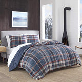 Eddie Bauer - Twin Comforter Set, Reversible Down Alt Bedding with Matching Sham, Oeko-Tex Certified, Dorm Essentials (Shasta Lake Navy) Eddie Bauer